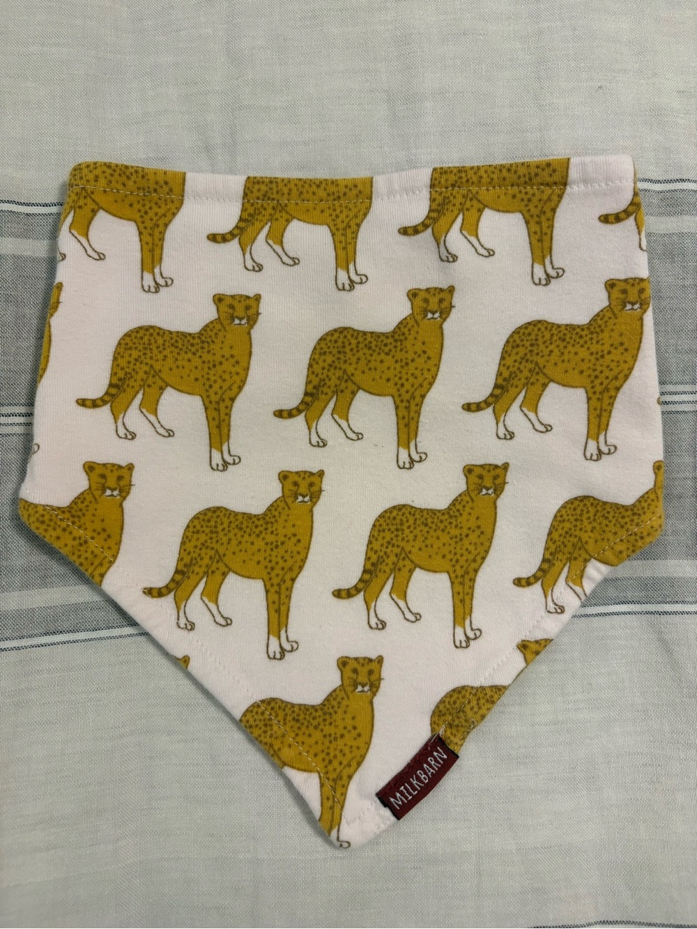 Milkbarn Cheetah Bamboo Three-Layer Kerchief Bib - Soft Pink and Yellow